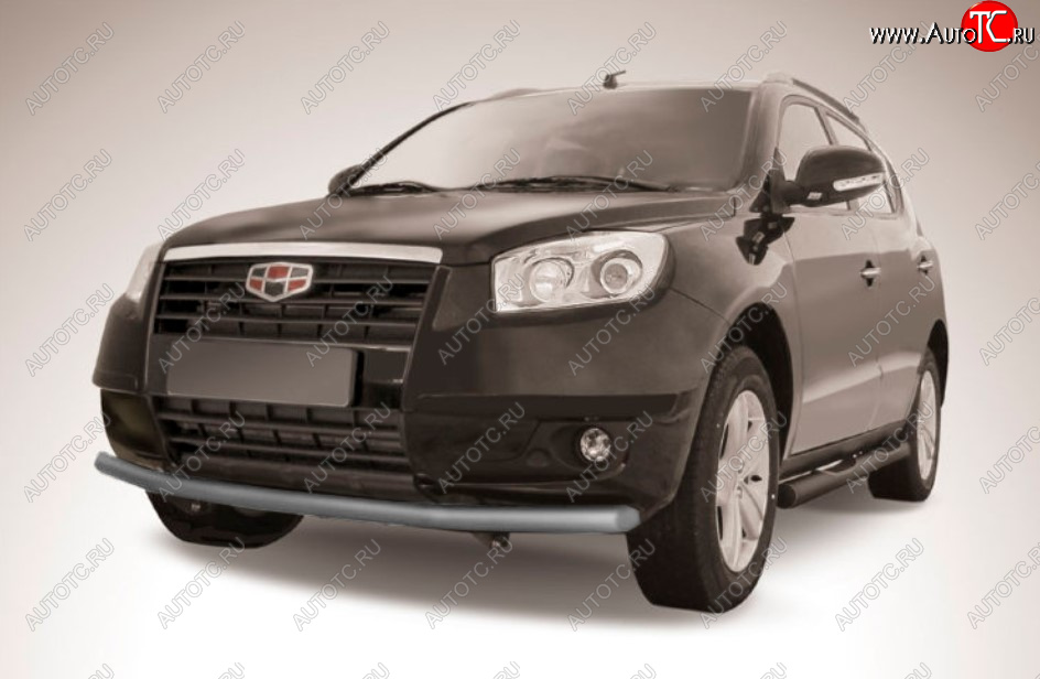 9 199 р. Защита переднего бампера Slitkoff (Ø 57 мм)  Geely Emgrand X7 (2011-2015) дорестайлинг (Цвет: серебристый)  с доставкой в г. Керчь