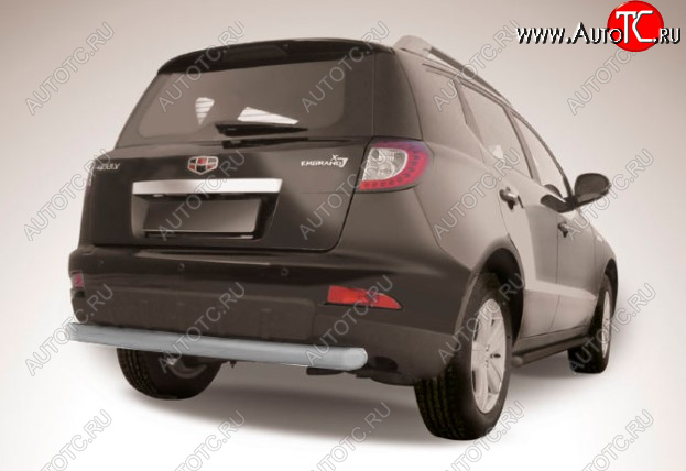 7 999 р. Защита заднего бампера Slitkoff (Ø 76 мм, радиусная)  Geely Emgrand X7 (2011-2015) дорестайлинг (Сталь с полимерным покрытием. Цвет: серебристый)  с доставкой в г. Керчь