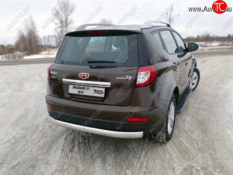 20 699 р. Защита заднего бампера (овальная) ТСС 75х42 мм  Geely Emgrand X7 (2011-2021) дорестайлинг, 1-ый рестайлинг, 2-ой рестайлинг  с доставкой в г. Керчь