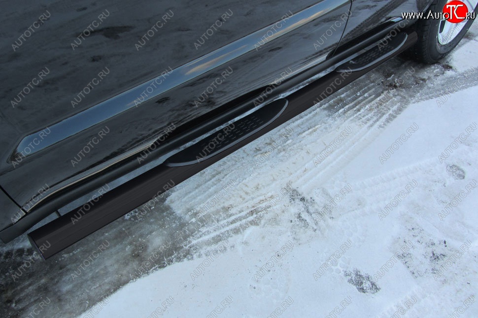 12 799 р. Защита порогов Slitkoff (d76, с проступями) Geely Emgrand X7 1-ый рестайлинг (2015-2018) (Сталь с полимерным покрытием. Цвет: чёрный)  с доставкой в г. Керчь