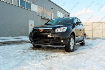 Защита переднего бампера Slitkoff (Ø 57 мм). Geely Emgrand X7 (2015-2018) 1-ый рестайлинг (Цвет: серебристый)
