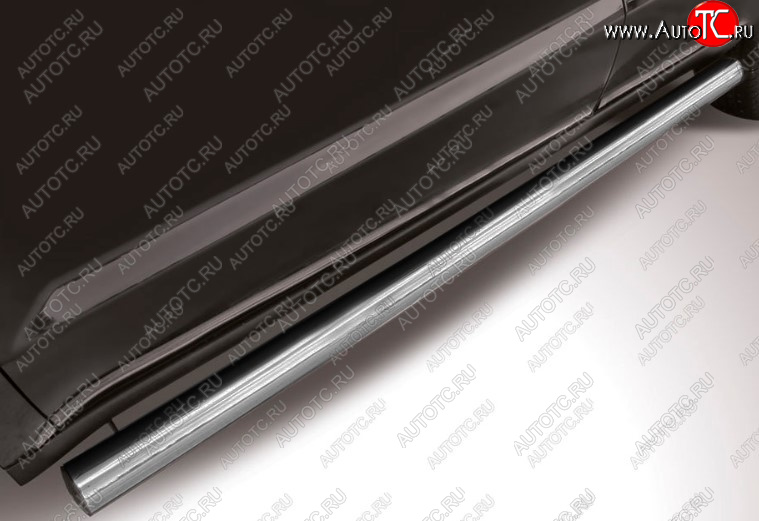 10 999 р. Защита порогов Slitkoff (Ø 76 мм, труба)  Geely Emgrand X7 (2015-2018) 1-ый рестайлинг (Цвет: серебристый)  с доставкой в г. Керчь