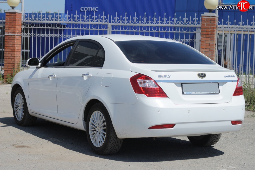 2 699 р. Лип спойлер Кураж  Geely Emgrand EC7 (2009-2016) седан дорестайлинг (Неокрашенный)  с доставкой в г. Керчь
