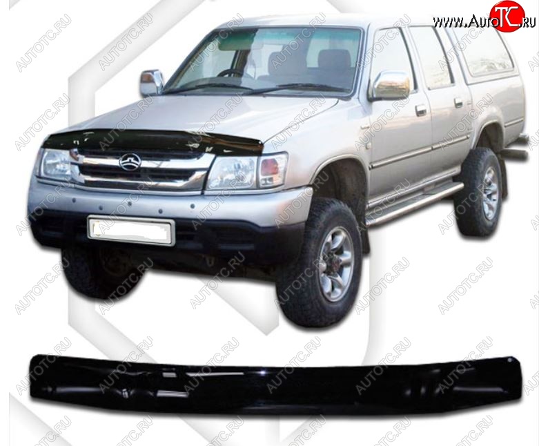 1 999 р. Дефлектор капота CA-Plastic Great Wall Deer G5 (2003-2025) (Classic черный, Без надписи)  с доставкой в г. Керчь