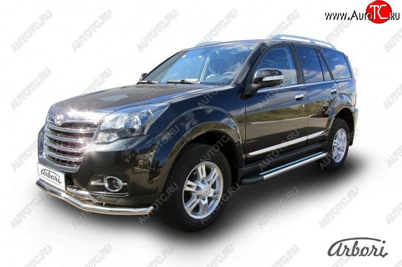 12 509 р. Порожки для ног Arbori Luxe Black Great Wall Hover H3  рестайлинг (2014-2016)  с доставкой в г. Керчь