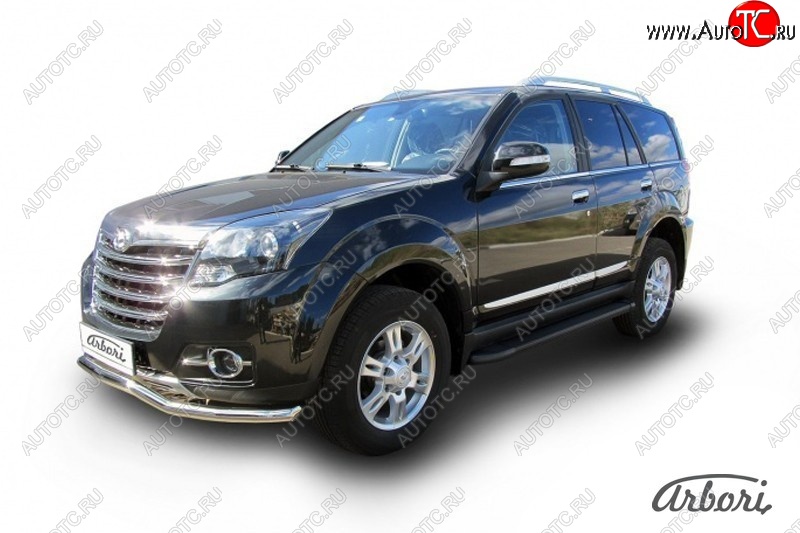 11 609 р. Порожки для ног Arbori Optima Black Great Wall Hover H3  рестайлинг (2014-2016)  с доставкой в г. Керчь