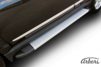 10 979 р. Порожки для ног Arbori Optima Silver Great Wall Hover H3  рестайлинг (2014-2016)  с доставкой в г. Керчь. Увеличить фотографию 2