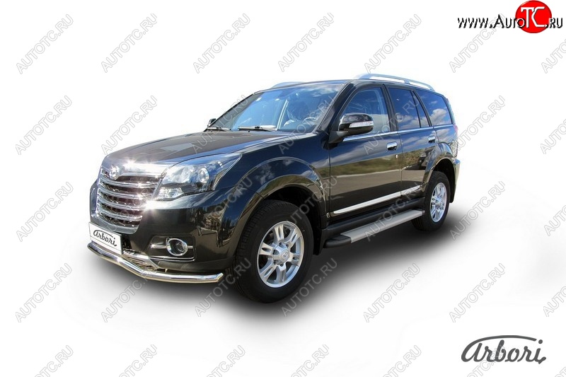 10 979 р. Порожки для ног Arbori Optima Silver Great Wall Hover H3  рестайлинг (2014-2016)  с доставкой в г. Керчь