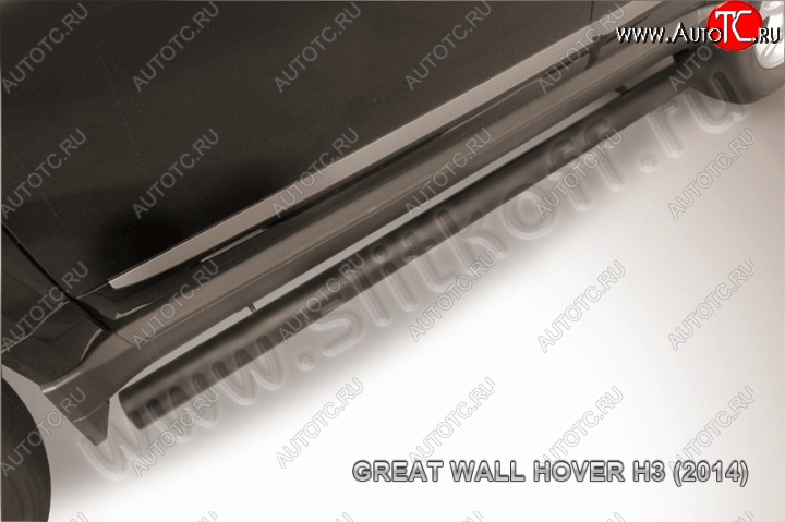10 949 р. Защита порогов Slitkoff (труба d76)  Great Wall Hover H3 (2014-2016)  рестайлинг (Цвет: серебристый)  с доставкой в г. Керчь