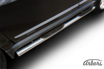 14 579 р. Защита заднего бампера Arbori (с проступью, нержавейка, 1 труба d76 mm). Great Wall Hover H3  рестайлинг (2014-2016)  с доставкой в г. Керчь. Увеличить фотографию 2
