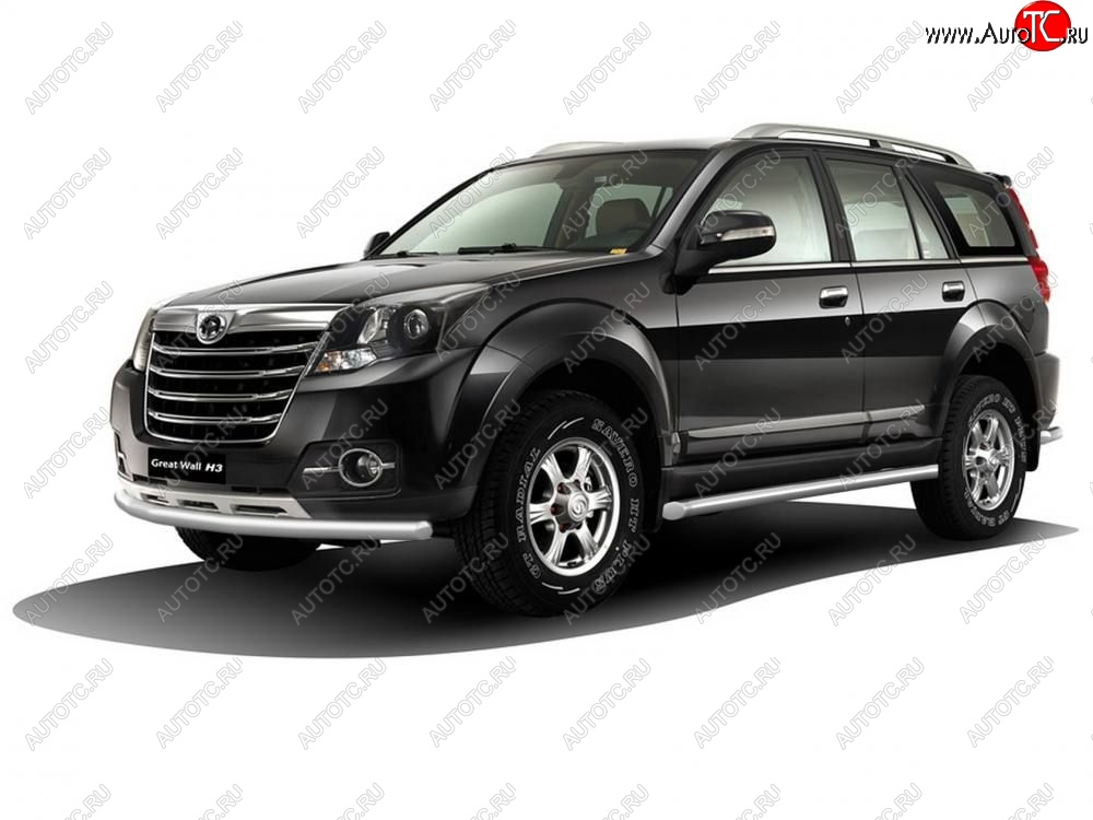 20 699 р. Защита порогов вогнутая из трубы Ø63 Petroil Tuning  Great Wall Hover H3 (2014-2016)  рестайлинг (Нержавейка)  с доставкой в г. Керчь
