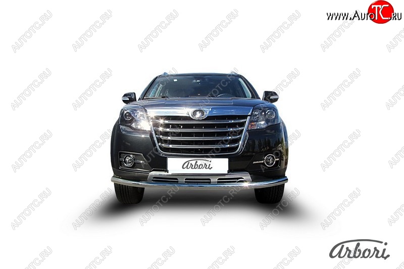 15 299 р. Защита переднего бампера Arbori (нержавейка, 1 труба d57 mm). Great Wall Hover H3  рестайлинг (2014-2016)  с доставкой в г. Керчь