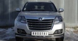 11 599 р. Защита переднего бампера (Ø75х42 мм, нержавейка) Russtal Great Wall Hover H3  рестайлинг (2014-2016)  с доставкой в г. Керчь. Увеличить фотографию 3