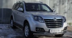 11 599 р. Защита переднего бампера (Ø75х42 мм, нержавейка) Russtal Great Wall Hover H3  рестайлинг (2014-2016)  с доставкой в г. Керчь. Увеличить фотографию 4