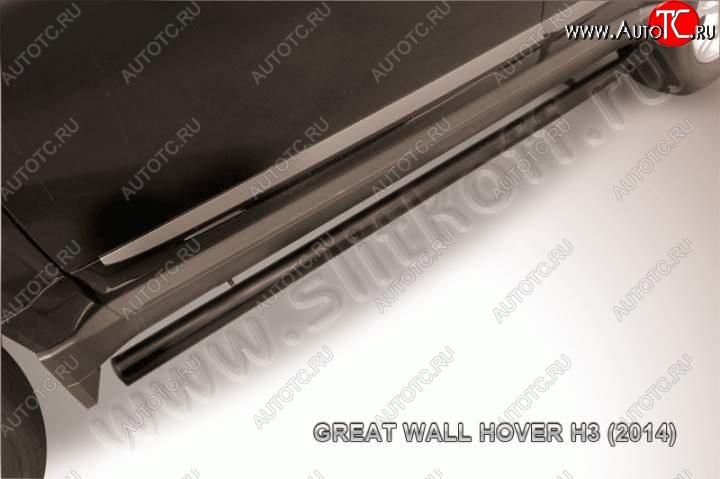 9 999 р. Защита порогов Slitkoff (труба d57)  Great Wall Hover H3 (2014-2016)  рестайлинг (Цвет: серебристый)  с доставкой в г. Керчь