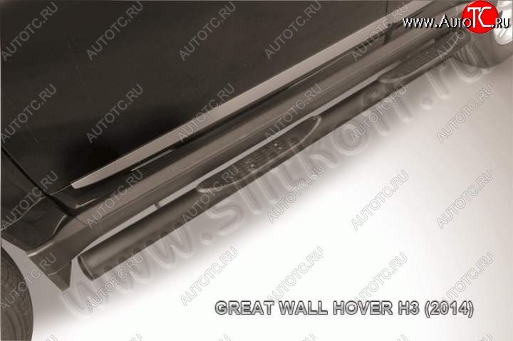 12 399 р. Защита порогов Slitkoff (труба d76, с проступью)  Great Wall Hover H3 (2014-2016)  рестайлинг (Цвет: серебристый)  с доставкой в г. Керчь