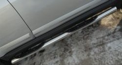 14 449 р. Защита порогов с пластиковыми вставками для ног из круглой трубы диаметром 76 мм Russtal Great Wall Hover H3  рестайлинг (2014-2016) (Защита порогов с со скосами на торцах (вариант 1))  с доставкой в г. Керчь. Увеличить фотографию 8