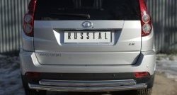 Защита заднего бампера (Ø63 и 42 мм, нержавейка) SLITKOFF Great Wall Hover H3 (2014-2016)  рестайлинг