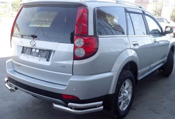 Защита заднего бампера Petroil Tuning (уголки двойные, d63/51) Great Wall Hover H3 (2014-2016)  рестайлинг (Нержавейка)