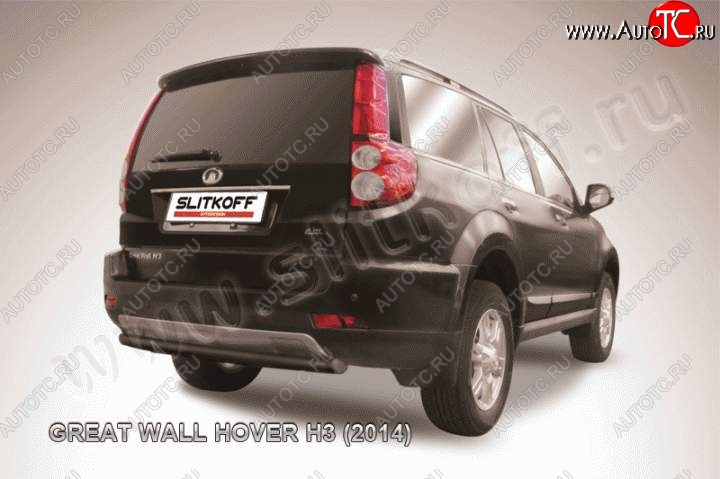 7 599 р. Защита заднего бампера Slitkoff (труба d57, радиусная)  Great Wall Hover H3 (2014-2016)  рестайлинг (Цвет: серебристый)  с доставкой в г. Керчь