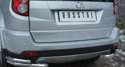 17 299 р. Защита заднего бампера (2 трубы Ø63 и 42 мм уголки, нержавейка) SLITKOFF  Great Wall Hover H3 (2014-2016)  рестайлинг  с доставкой в г. Керчь. Увеличить фотографию 3