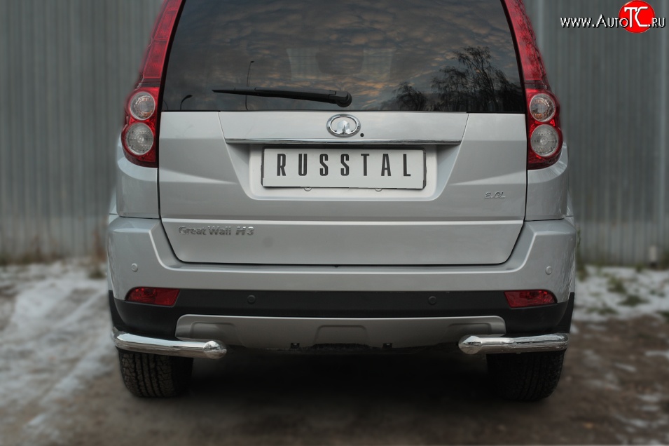 15 849 р. Защита заднего бампера (Ø63 мм уголки, нержавейка) SLITKOFF  Great Wall Hover H3 (2014-2016)  рестайлинг  с доставкой в г. Керчь