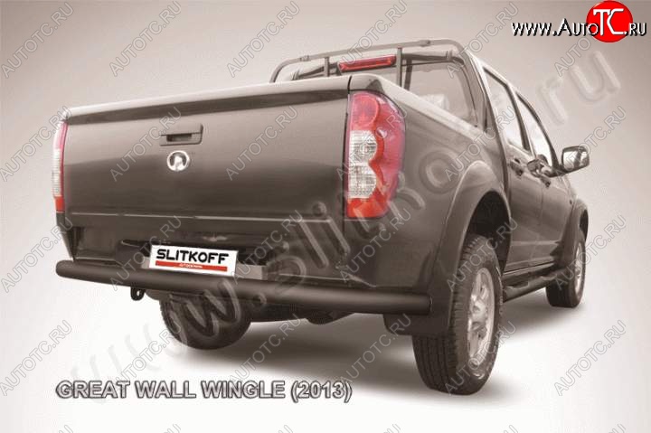 9 599 р. Защита заднего бампера из трубы d76 Slitkoff Great Wall Wingle 5 (2011-2017) (Цвет: серебристый)  с доставкой в г. Керчь