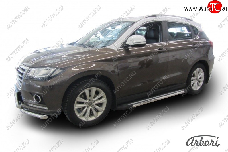 12 509 р. Порожки для ног Arbori Luxe Black Haval H2 (2014-2021)  с доставкой в г. Керчь