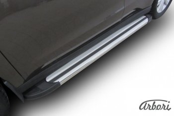 11 789 р. Порожки для ног Arbori Luxe Silver Haval H2 (2014-2021)  с доставкой в г. Керчь. Увеличить фотографию 2