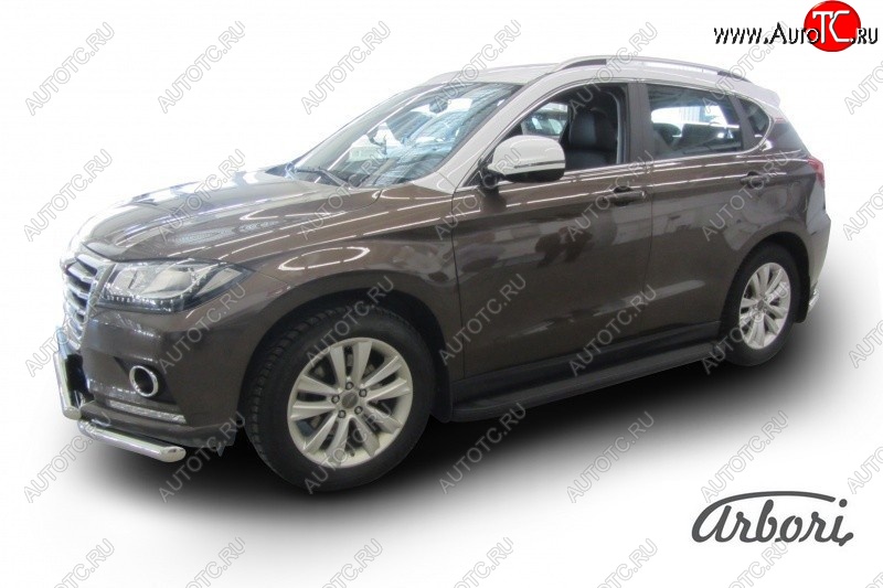 11 609 р. Порожки для ног Arbori Optima Black Haval H2 (2014-2021)  с доставкой в г. Керчь