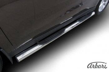 7 703 р. Защита штатных порогов Arbori (с проступью, черная, d76 mm). Haval H2 (2014-2021)  с доставкой в г. Керчь. Увеличить фотографию 2