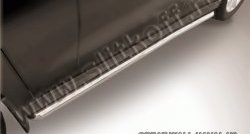Защита порогов из круглой трубы диаметром 57 мм с гибами Slitkoff Haval H2 (2014-2021) (Нержавеющая сталь)