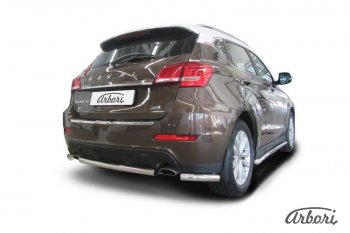 15 449 р. Защита заднего бампера Arbori (короткая, нержавейка, 1 труба d57 mm). Haval H2 (2014-2021)  с доставкой в г. Керчь. Увеличить фотографию 2