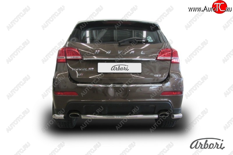 15 449 р. Защита заднего бампера Arbori (короткая, нержавейка, 1 труба d57 mm). Haval H2 (2014-2021)  с доставкой в г. Керчь