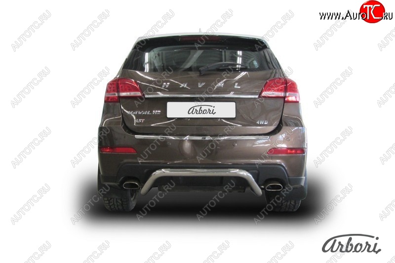 10 772 р. Защита заднего бампера Arbori (скоба, нержавейка, 1 труба d57 mm). Haval H2 (2014-2021)  с доставкой в г. Керчь