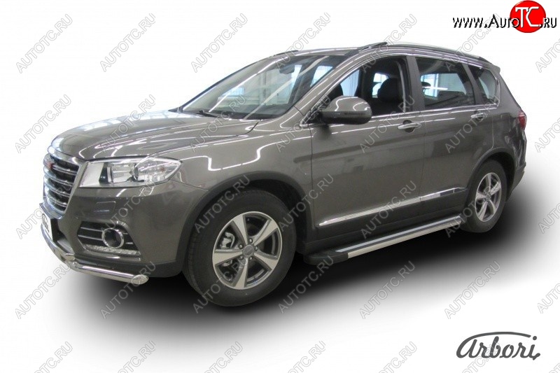 12 509 р. Порожки для ног Arbori Luxe Black Haval H6 дорестайлинг (2016-2019)  с доставкой в г. Керчь