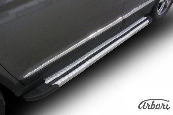 11 789 р. Порожки для ног Arbori Luxe Silver Haval H6 (2013-2020)  с доставкой в г. Керчь. Увеличить фотографию 2