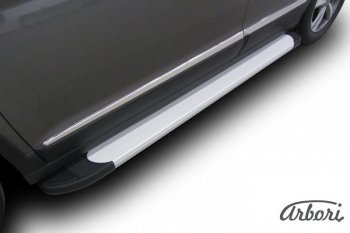 10 979 р. Порожки для ног Arbori Optima Silver Haval H6 (2013-2020)  с доставкой в г. Керчь. Увеличить фотографию 2