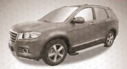 13 349 р. Алюминиевые пороги Slitkoff Optima Silver  Haval H6 (2013-2020)  с доставкой в г. Керчь. Увеличить фотографию 2