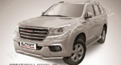 Двойная защита переднего бампера из труб диаметром по 57 мм Slitkoff Haval H9 (2015-2017) дорестайлинг