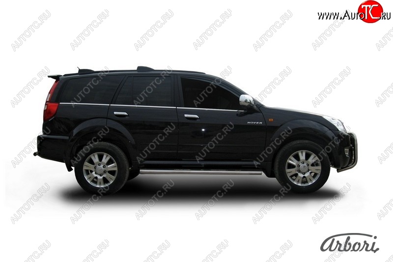 11 609 р. Защита заднего бампера Arbori (нержавейка, 1 труба d57 mm). Great Wall Hover  1-ый рестайлинг (2010-2014)  с доставкой в г. Керчь