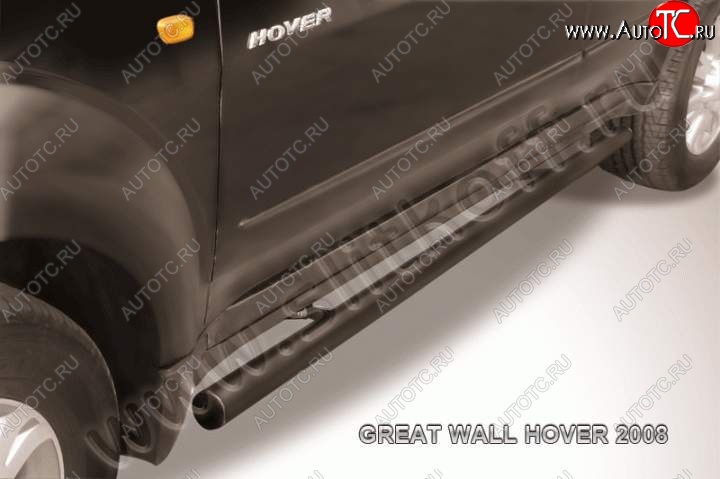 9 899 р. Защита порогов Slitkoff (труба d57) Great Wall Hover  1-ый рестайлинг (2010-2014) (Цвет: серебристый)  с доставкой в г. Керчь