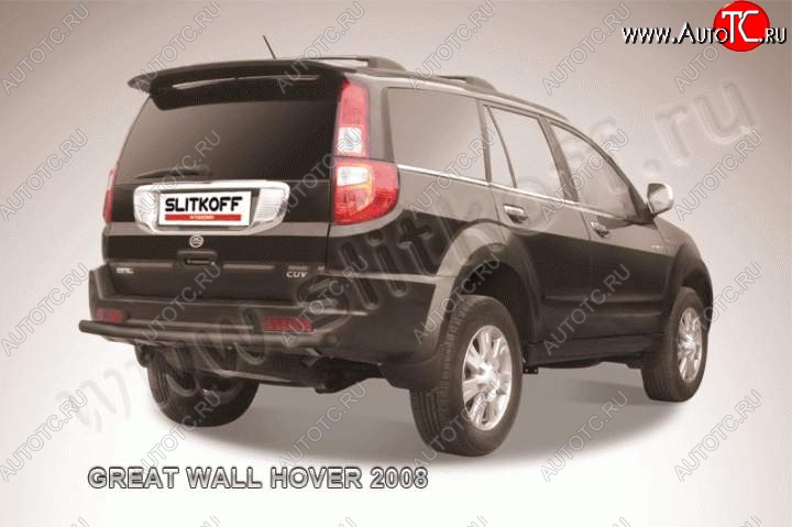 6 299 р. Защита заднего бампера Slitkoff (труба d57) Great Wall Hover  1-ый рестайлинг (2010-2014) (Цвет: серебристый)  с доставкой в г. Керчь