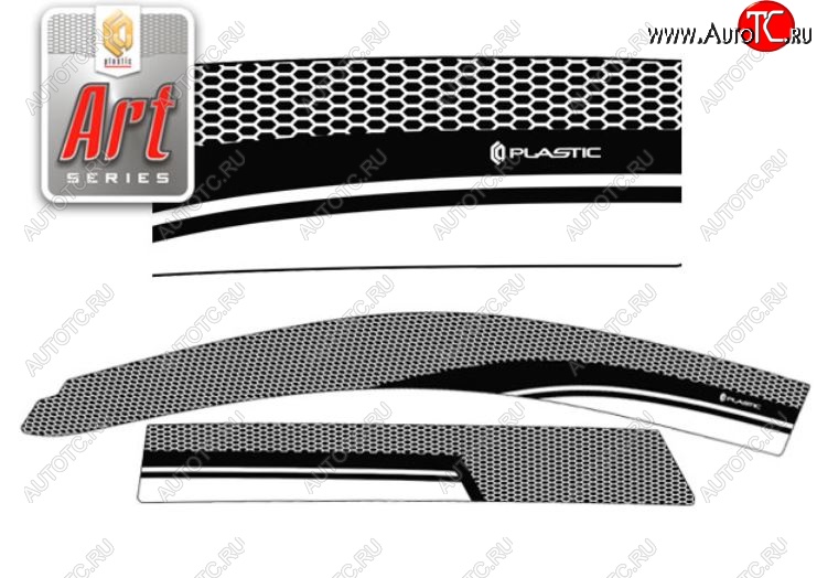 2 399 р. Дефлектора окон CA-Plastic  Great Wall Hover H3 (2010-2014)  дорестайлинг (Серия Art черная, Без хром.молдинга, Крепление только на скотч)  с доставкой в г. Керчь