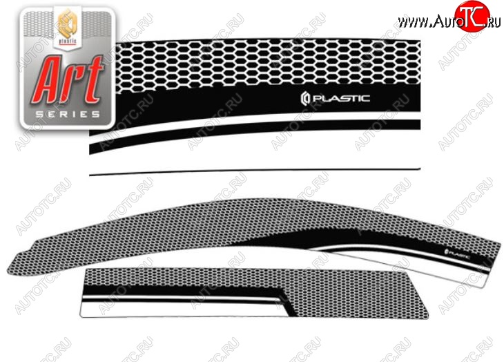 2 299 р. Дефлектор капота CA-Plastiс  Great Wall Hover H5 (2010-2017) (Серия Art белая, Без хром.молдинга, Крепление только на скотч)  с доставкой в г. Керчь