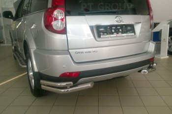 7 559 р. Защита заднего бампера Petroil Tuning (уголки двойные, d63/51)  Great Wall Hover H5 (2010-2017) (Черная (шагрень))  с доставкой в г. Керчь. Увеличить фотографию 2