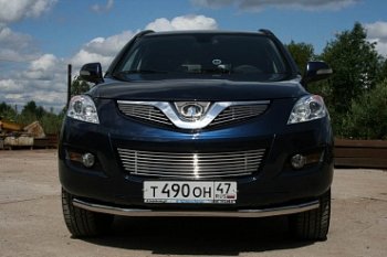 Декоративный элемент воздухозаборника Souz96 (нержавеющая сталь d10, 1 элемент из 8 трубочек) Great Wall Hover H5 (2010-2017) (Хром)