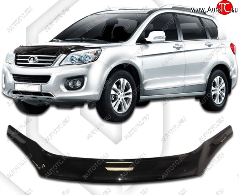 3 399 р. Дефлектор капота CA-Plastic exclusive Great Wall Hover H6 (2012-2016) (Classic черный, Без надписи)  с доставкой в г. Керчь
