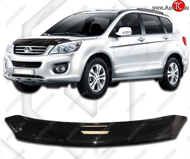 1 999 р. Дефлектор капота CA-Plastic Great Wall Hover H6 (2012-2016) (Classic черный, Без надписи)  с доставкой в г. Керчь