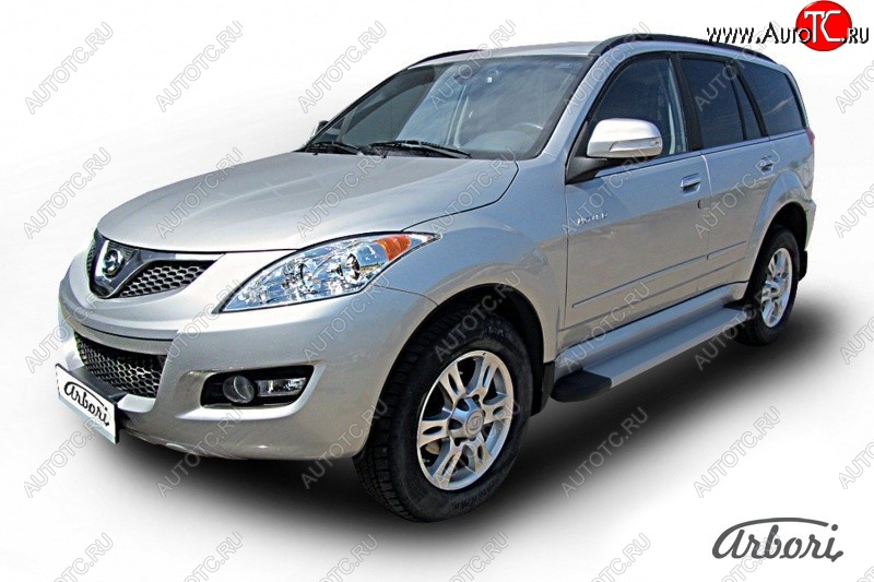 10 979 р. Порожки для ног Arbori Optima Silver Great Wall Hover H5 (2010-2017)  с доставкой в г. Керчь